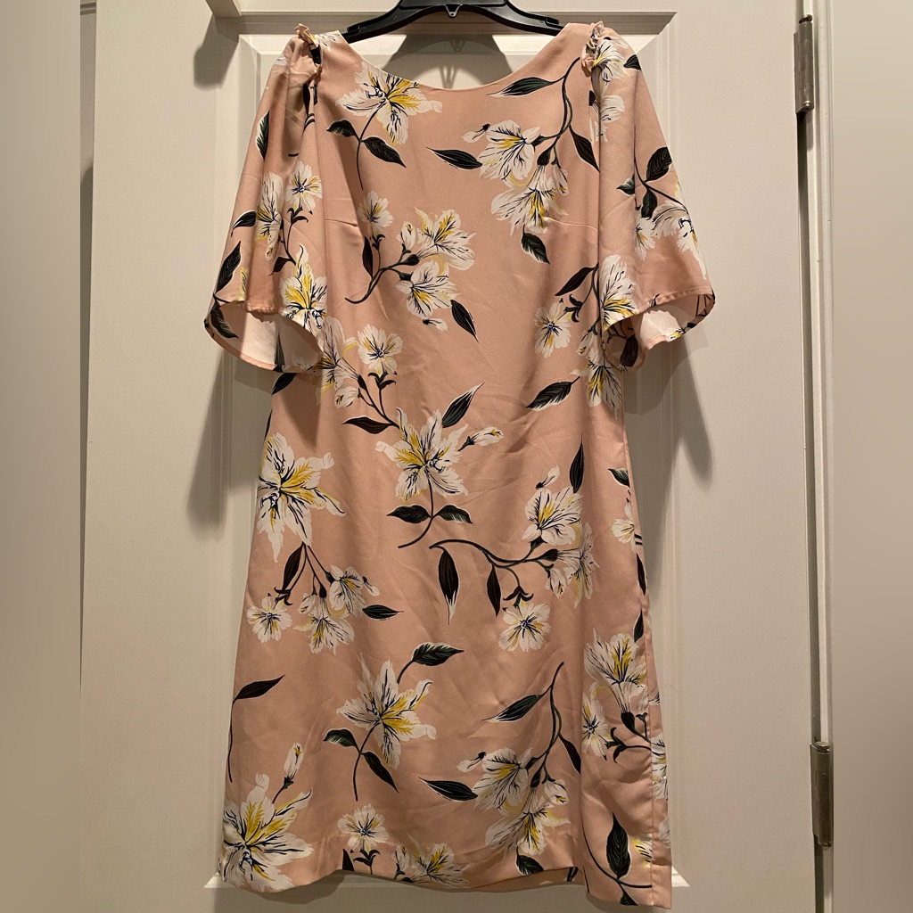 Ann Taylor Pink Floral Casual Shift Dress